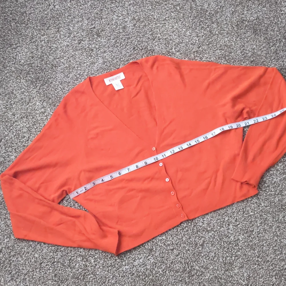 Gorgeous Kontatto Red/Orange Cropped Doleman Cardigan, Size M - Picture 5 of 6